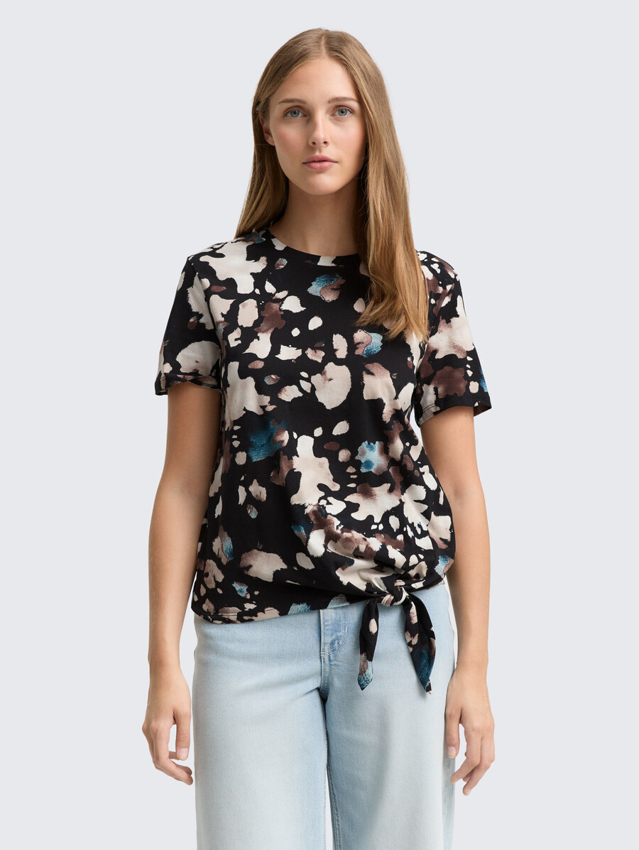 t-shirt avec détail de nœud