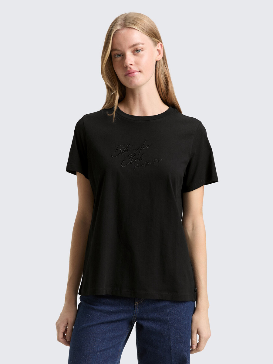t-shirt ample avec broderie pailletée