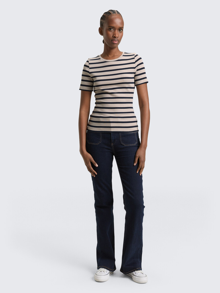t-shirt ajusté à rayures