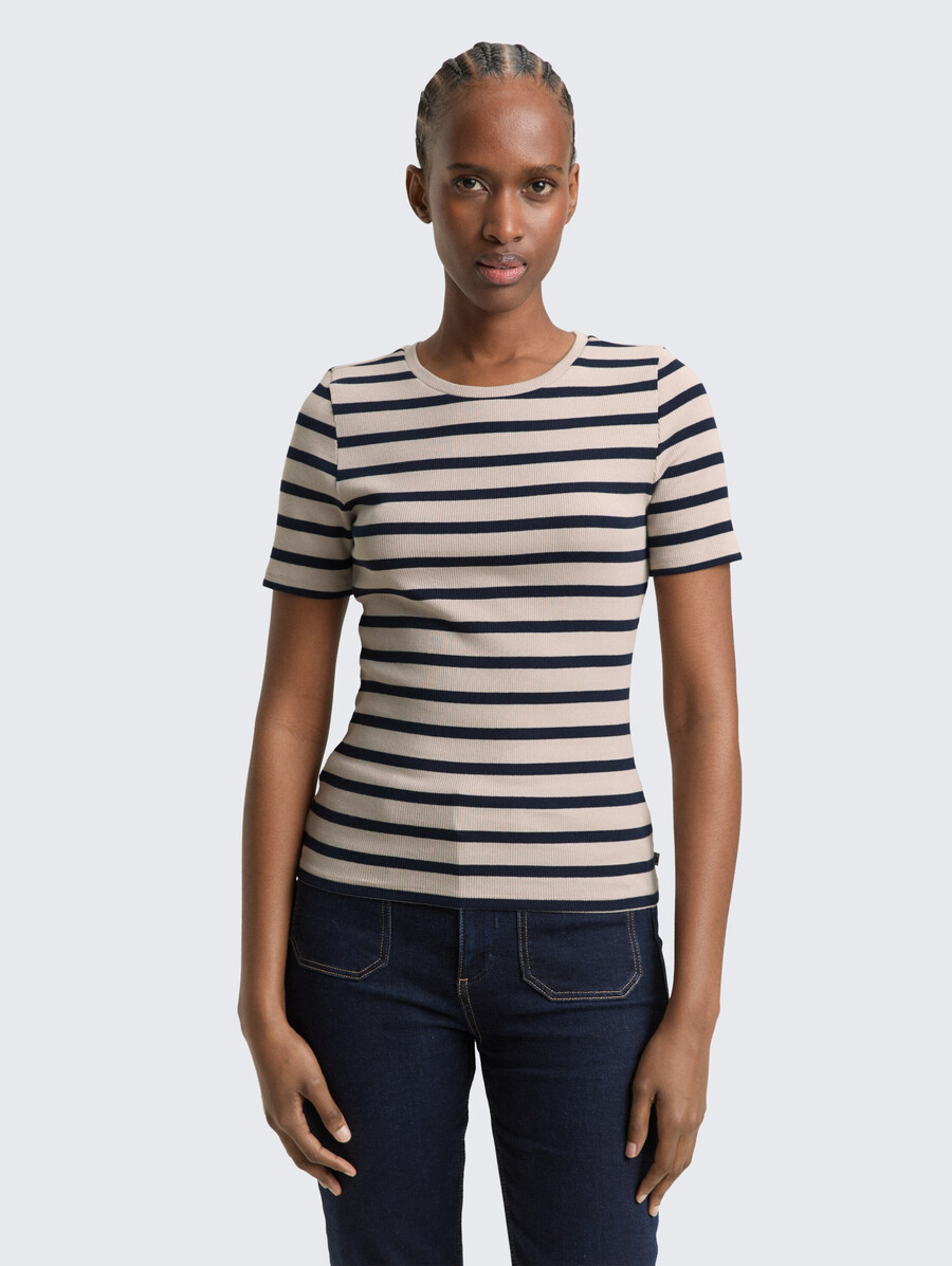t-shirt ajusté à rayures