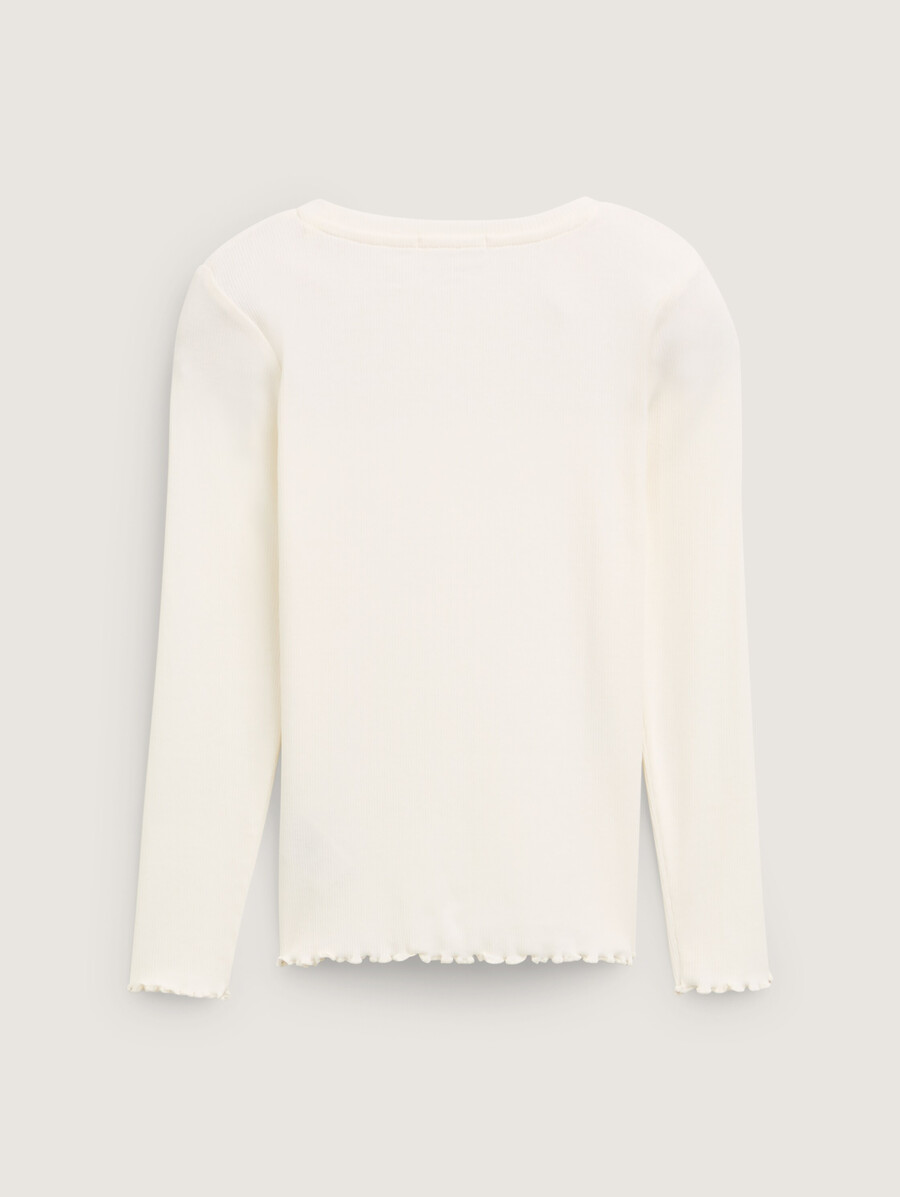chemise côtelée à manches longues avec broderie