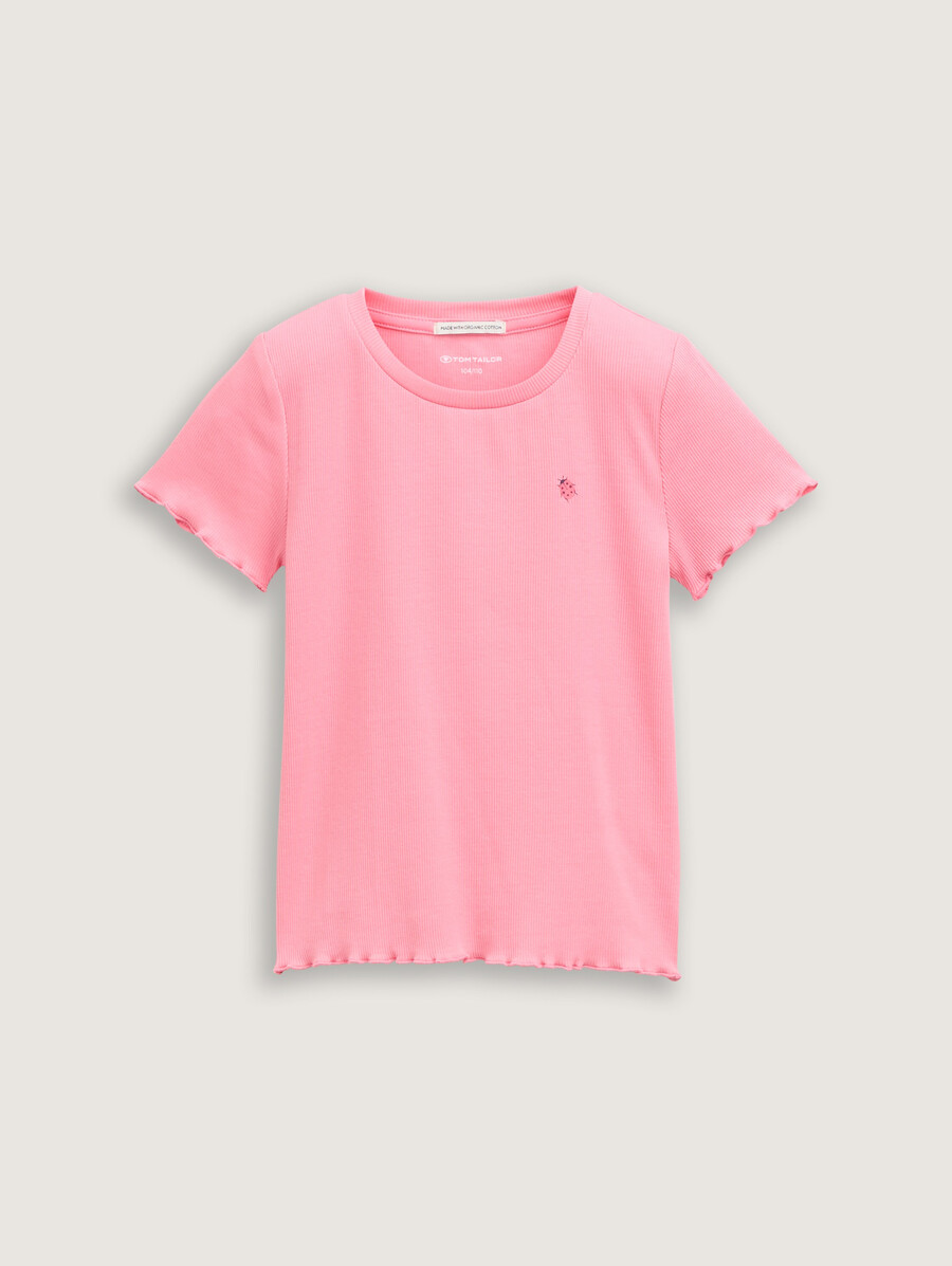 t-shirt côtelé imprimé