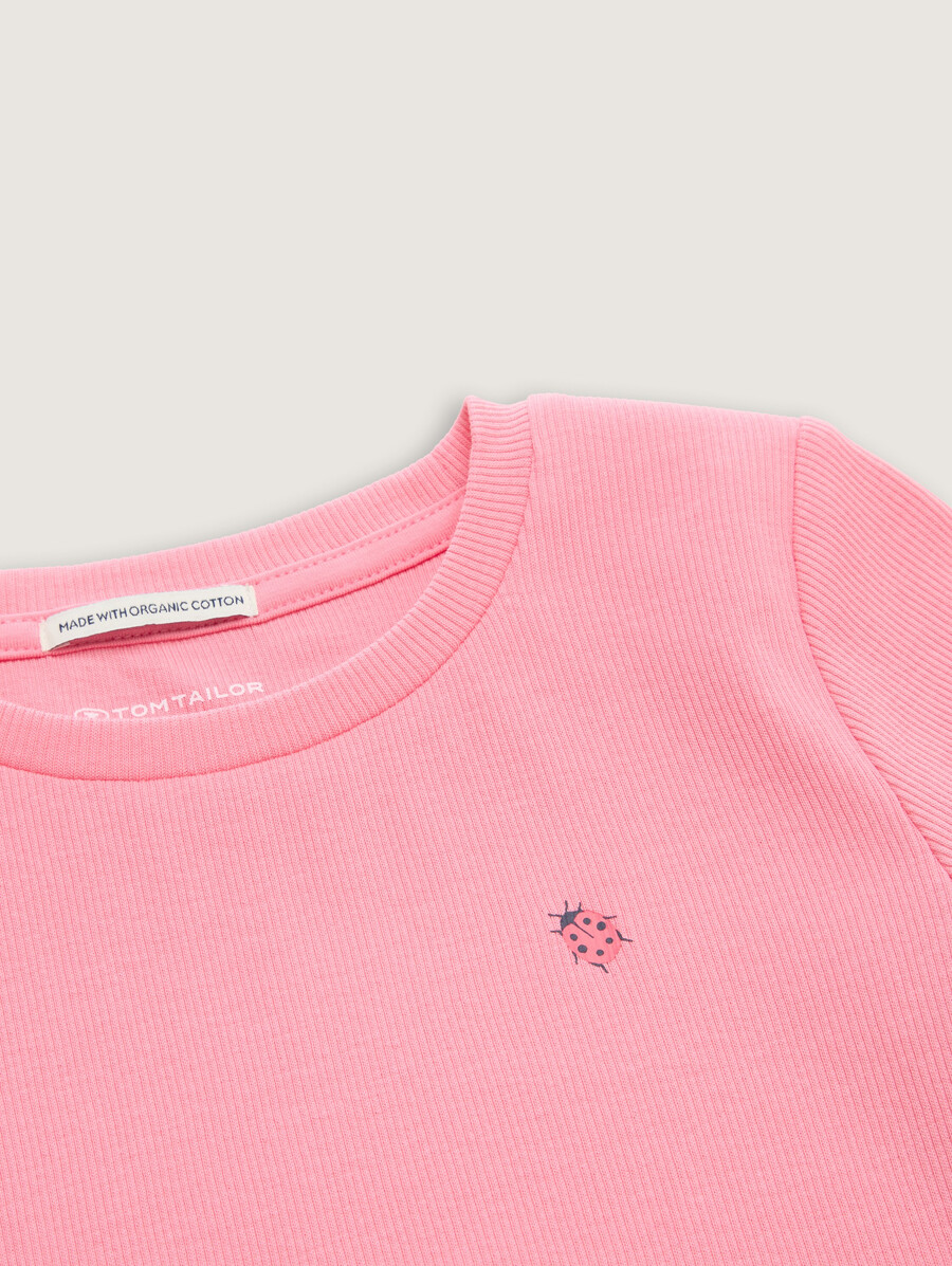 t-shirt côtelé imprimé