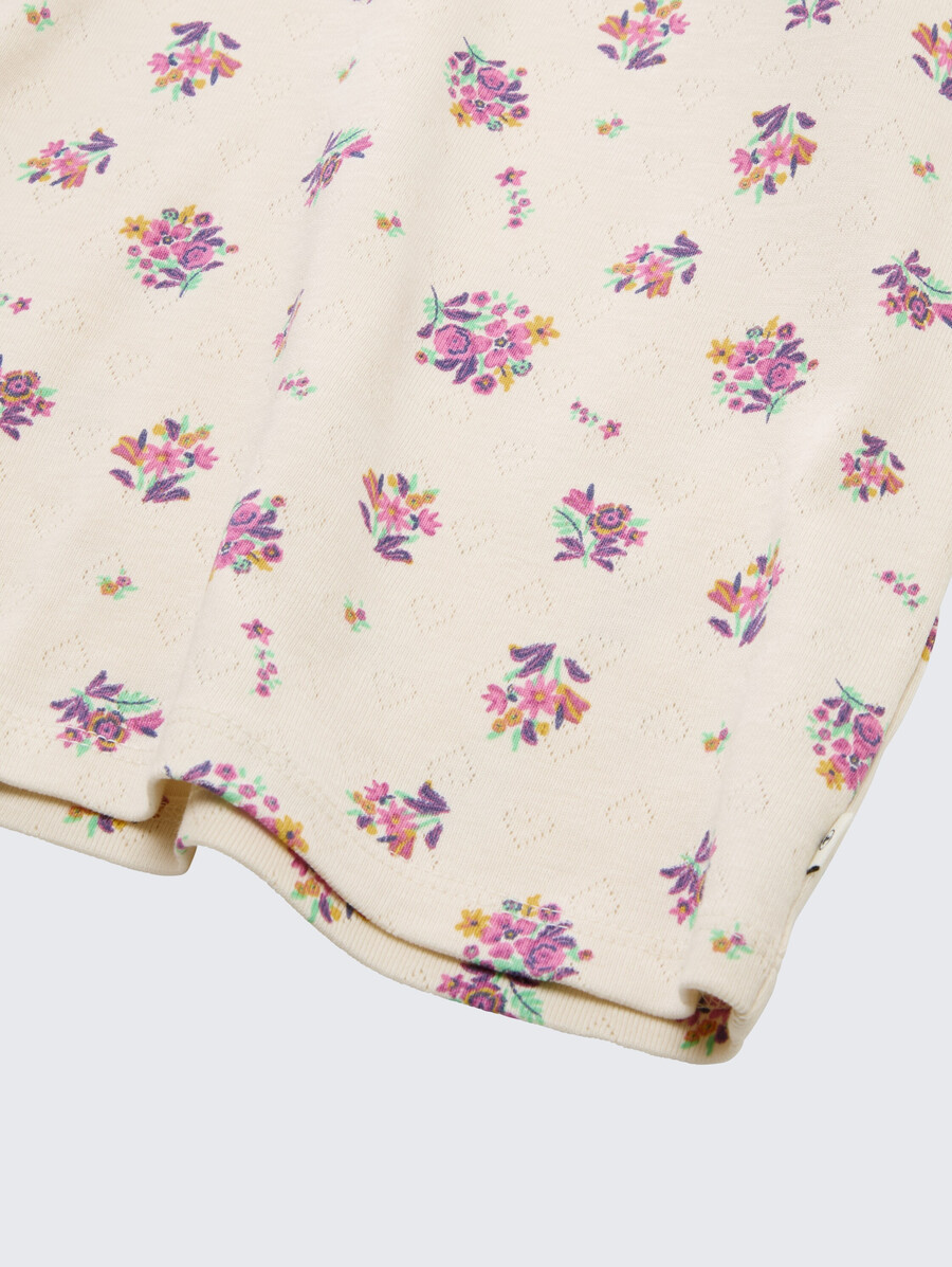 t-shirt ajour à motif floral