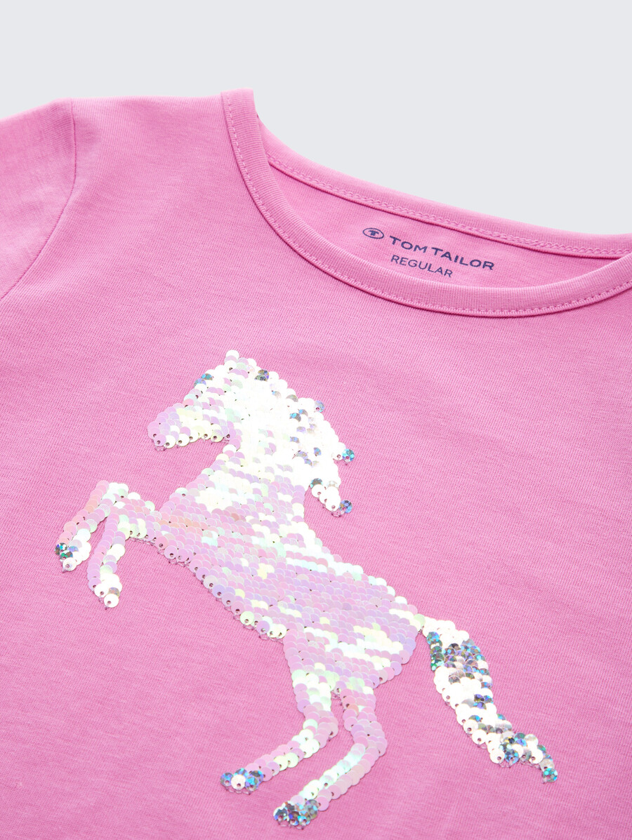 chemise à manches longues à sequins réversibles