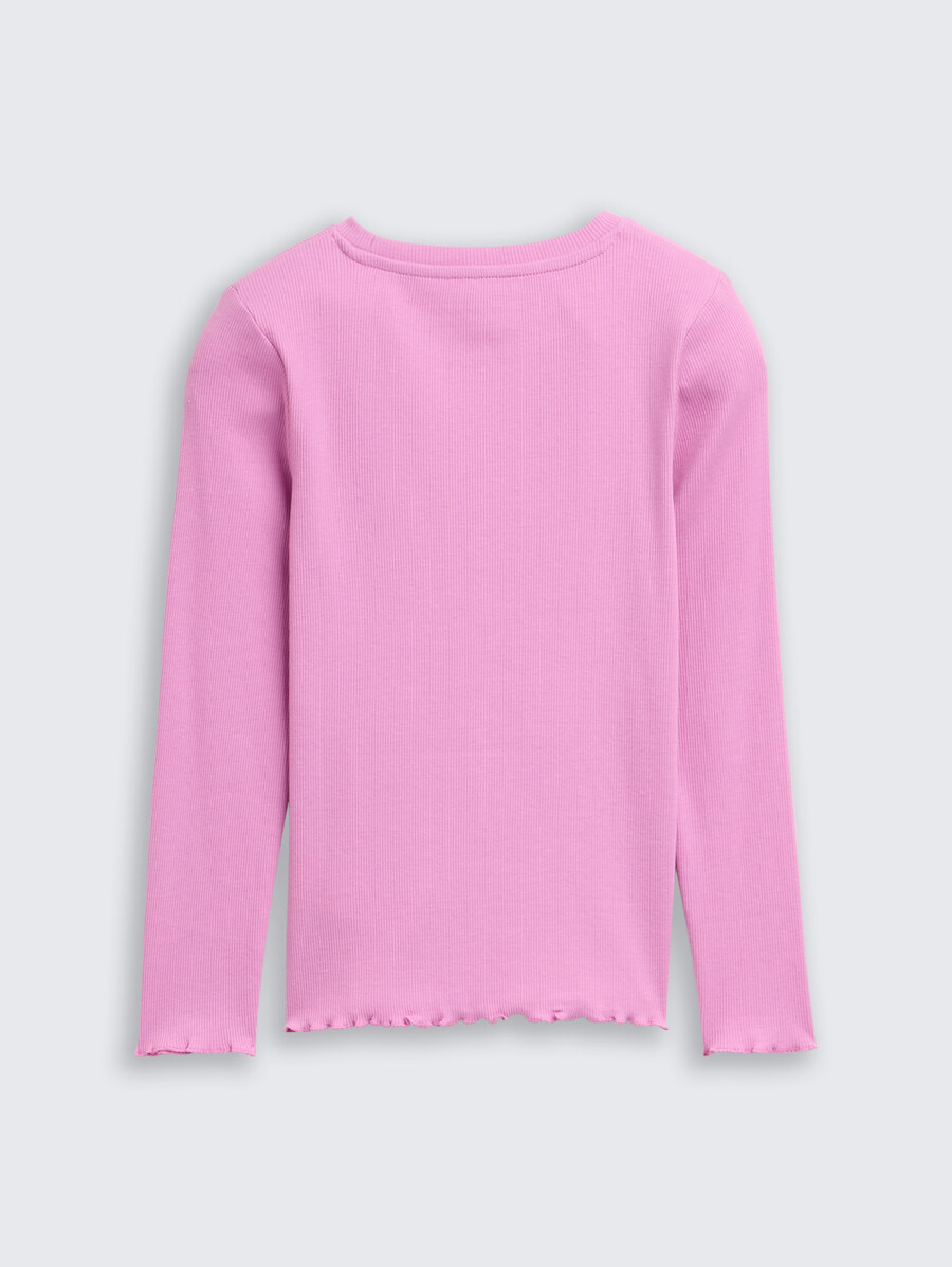 chemise côtelée à manches longues avec broderie
