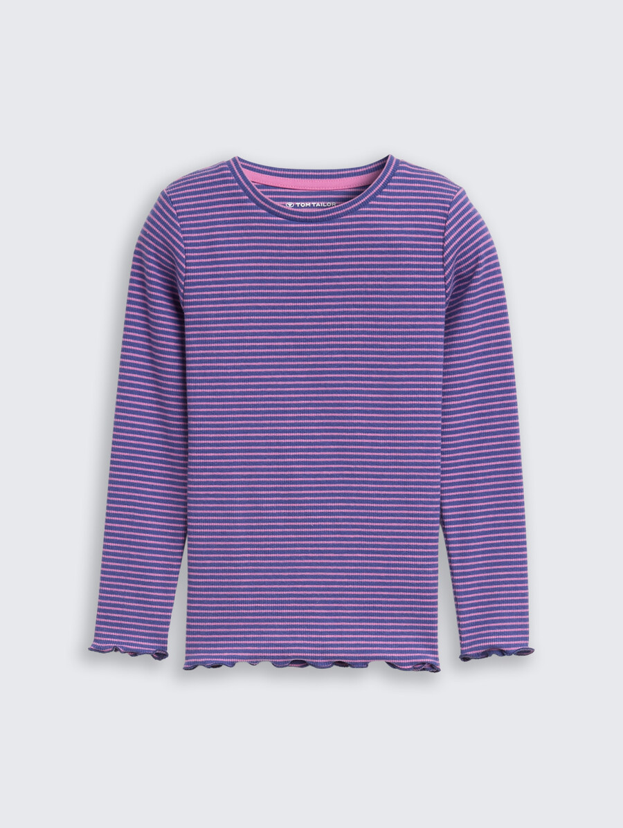 chemise côtelée à manches longues à motif rayé