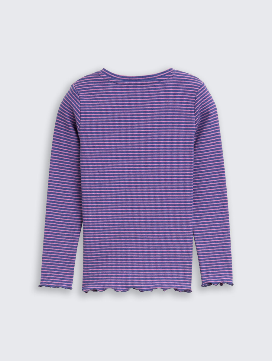 chemise côtelée à manches longues à motif rayé