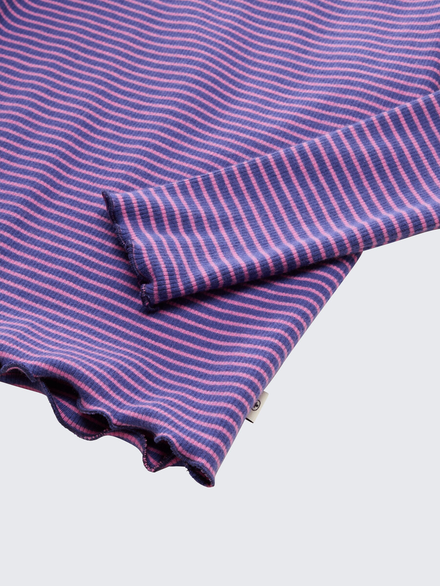 chemise côtelée à manches longues à motif rayé