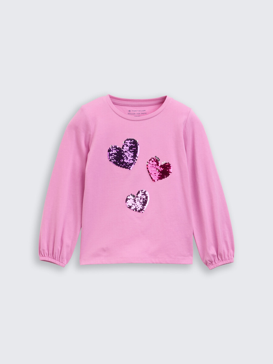 chemise à manches longues à sequins réversibles