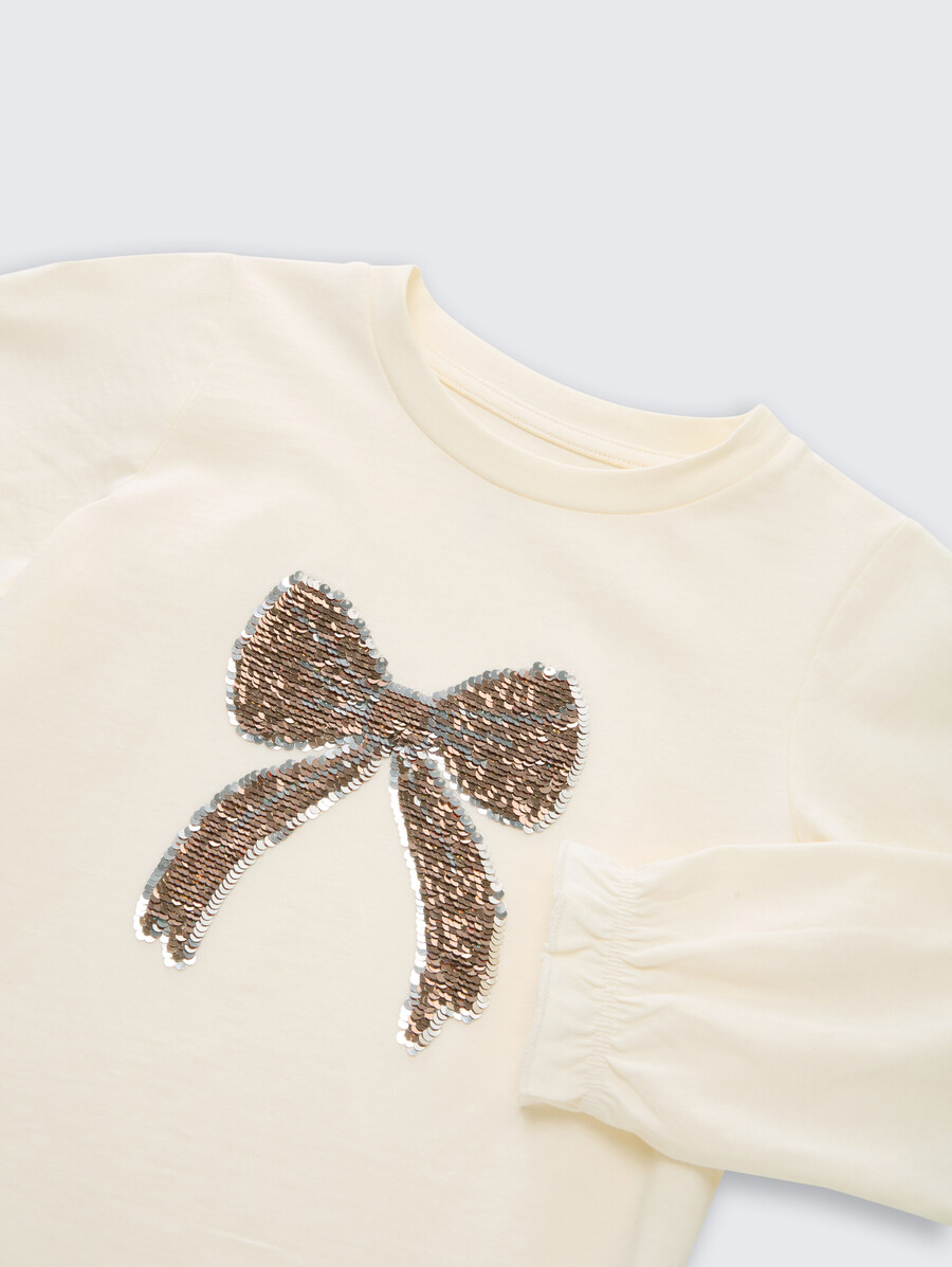 chemise à manches longues à sequins réversibles