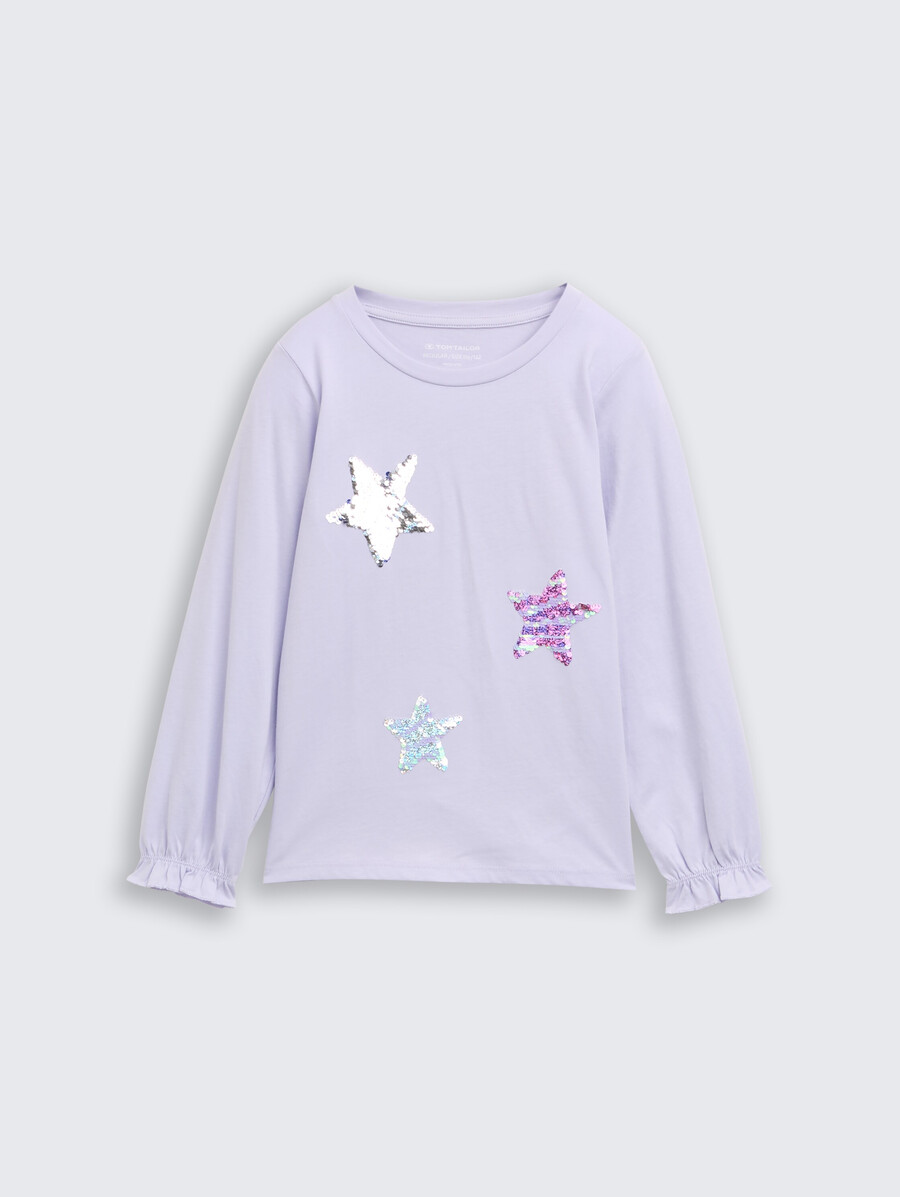 chemise à manches longues à sequins réversibles