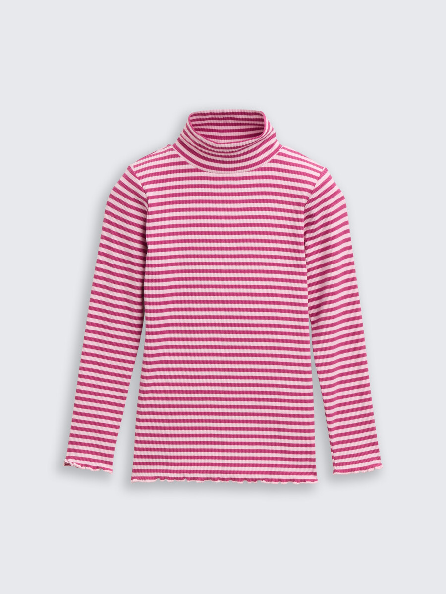 chemise côtelée à manches longues à motif rayé