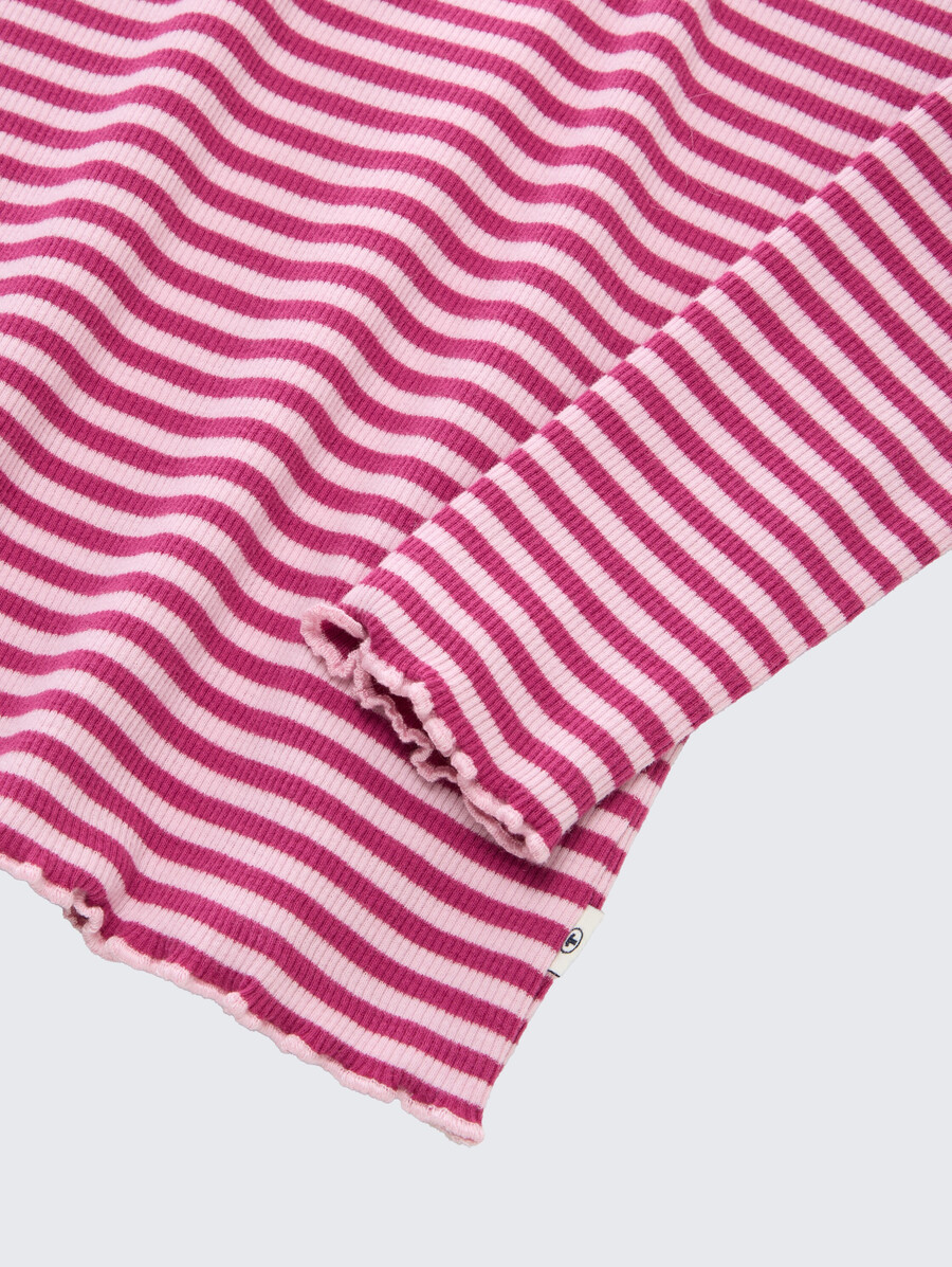 chemise côtelée à manches longues à motif rayé