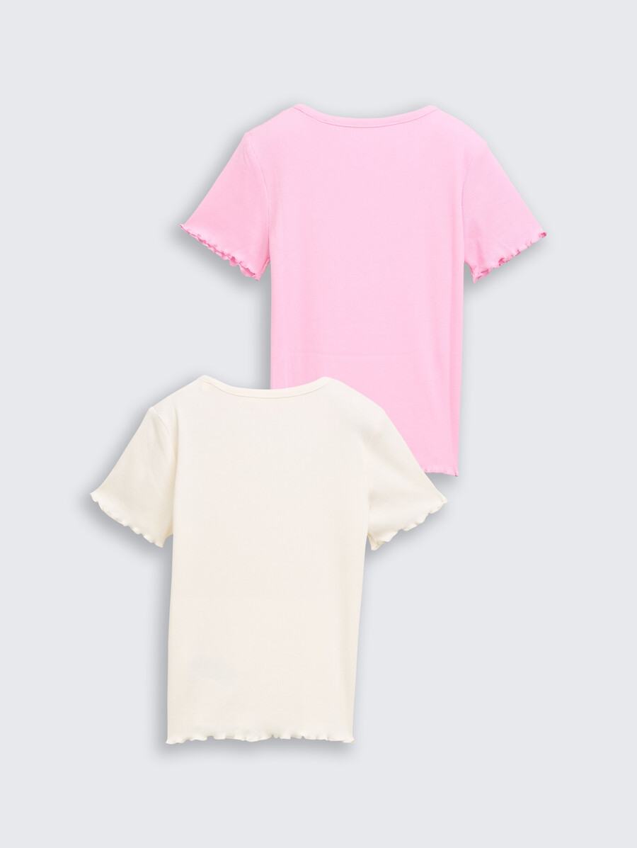 lot de 2 t-shirts côtelés imprimés