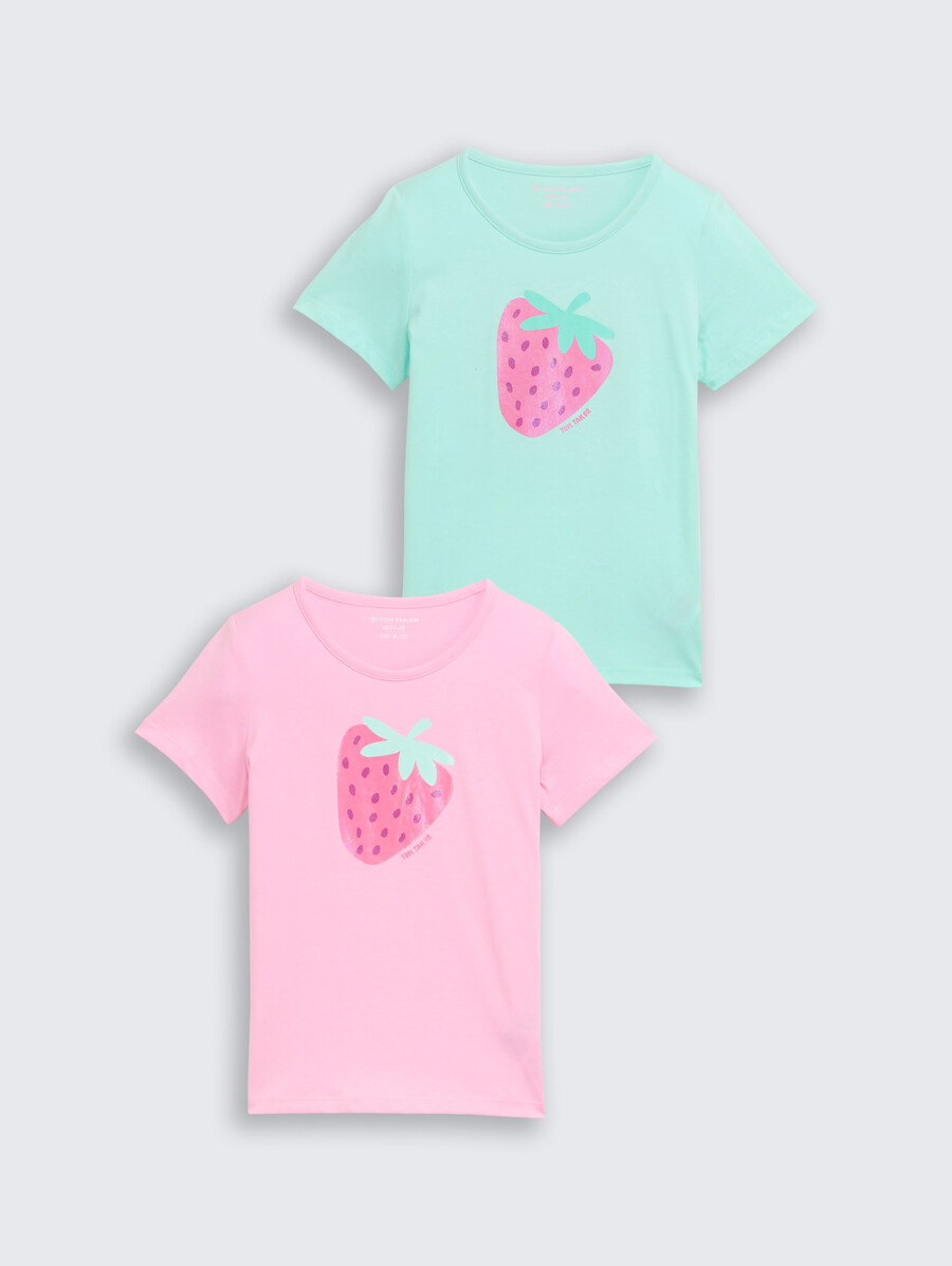 lot de 2 t-shirts avec impression métallisée