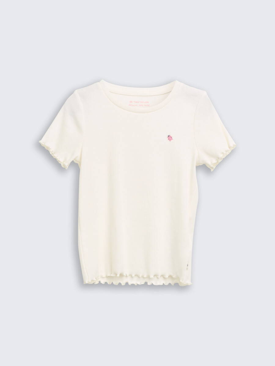 t-shirt côtelé imprimé