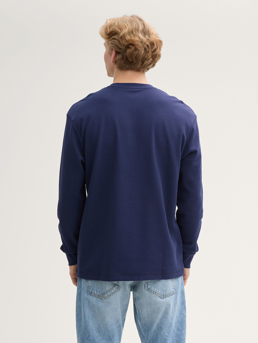 chemise henley à manches longues coupe décontractée