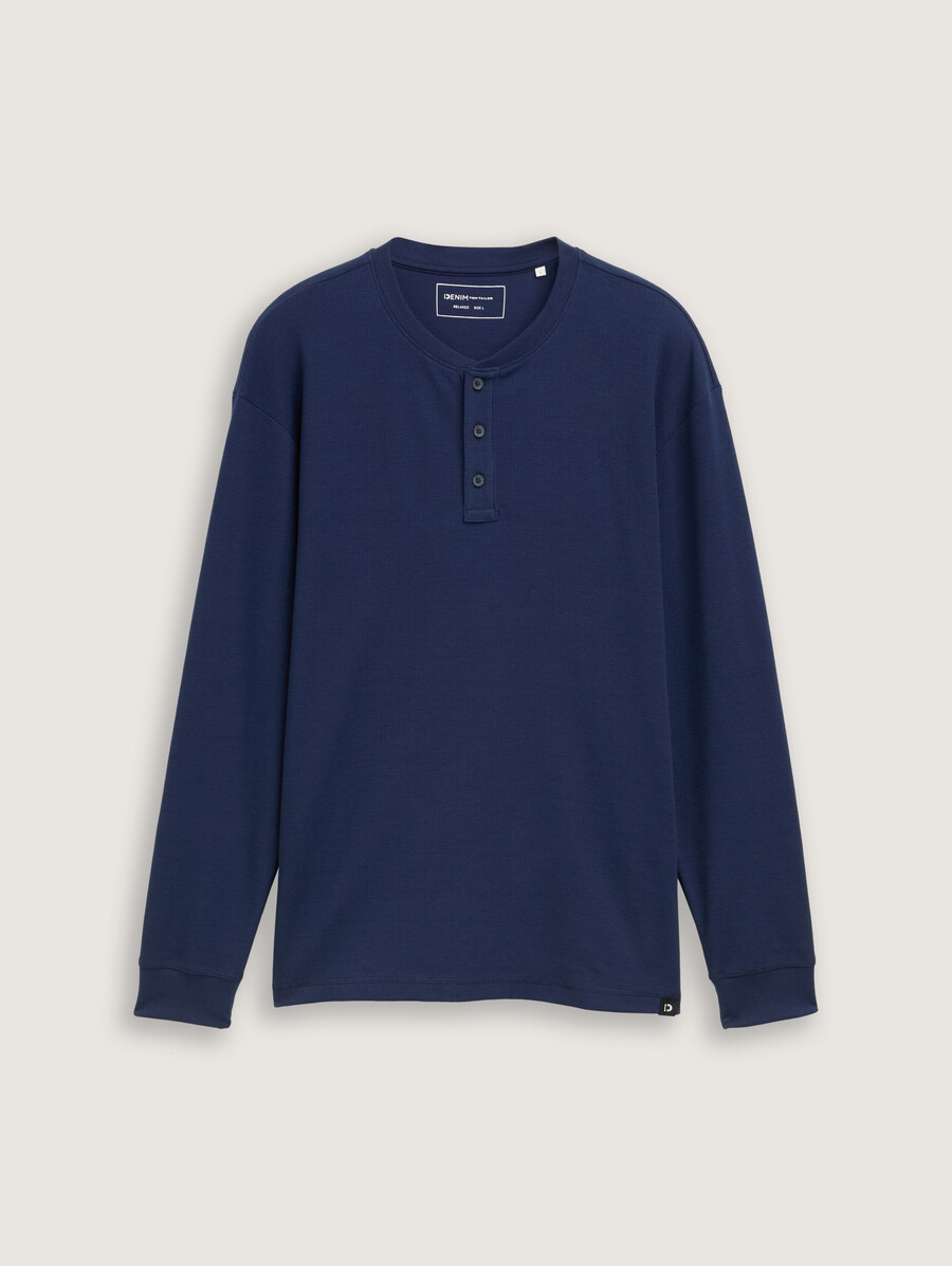 chemise henley à manches longues coupe décontractée