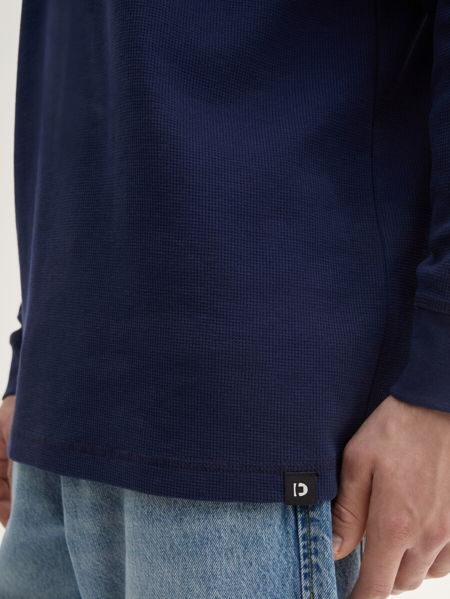 chemise henley à manches longues coupe décontractée