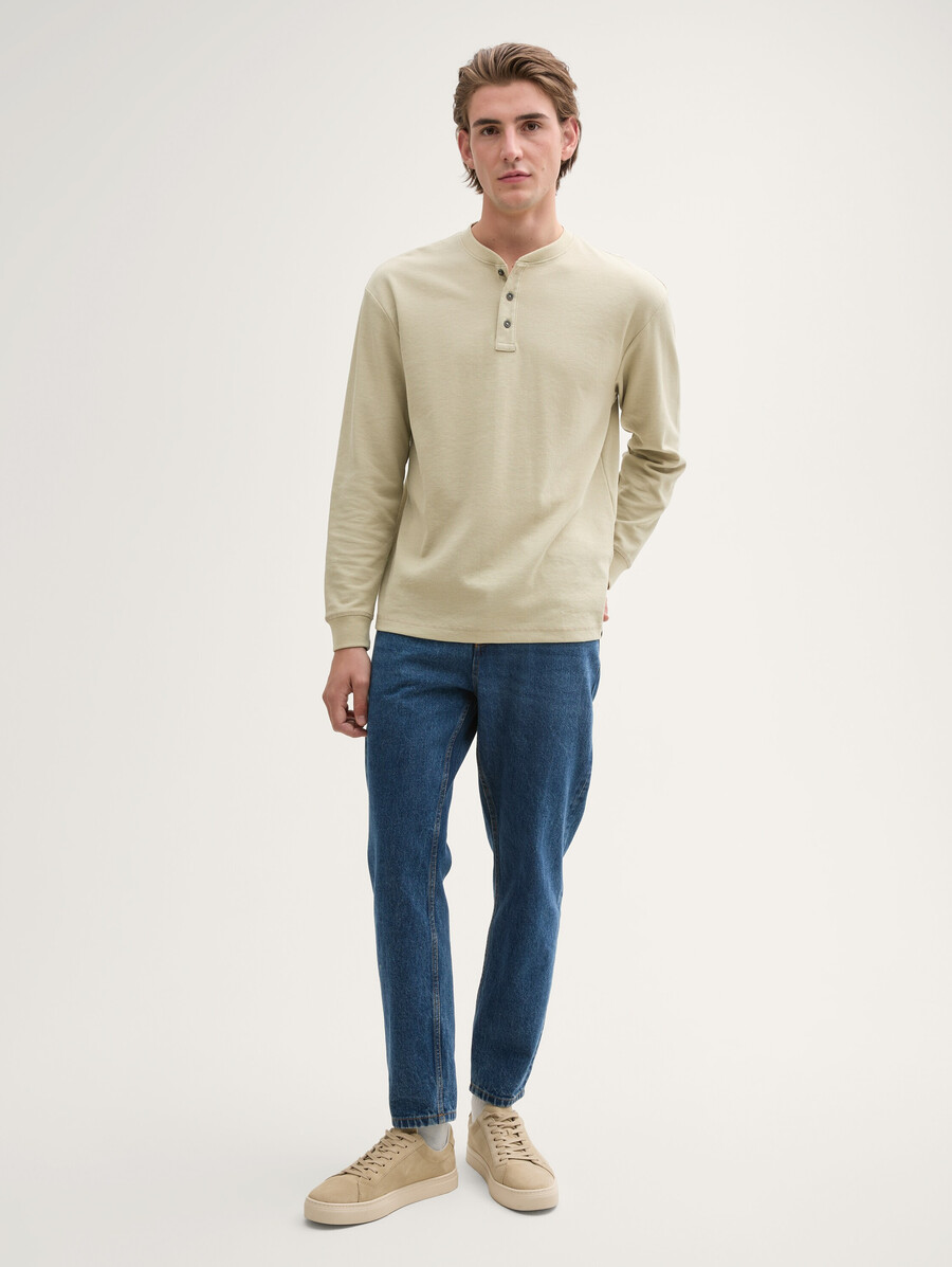 chemise henley à manches longues coupe décontractée