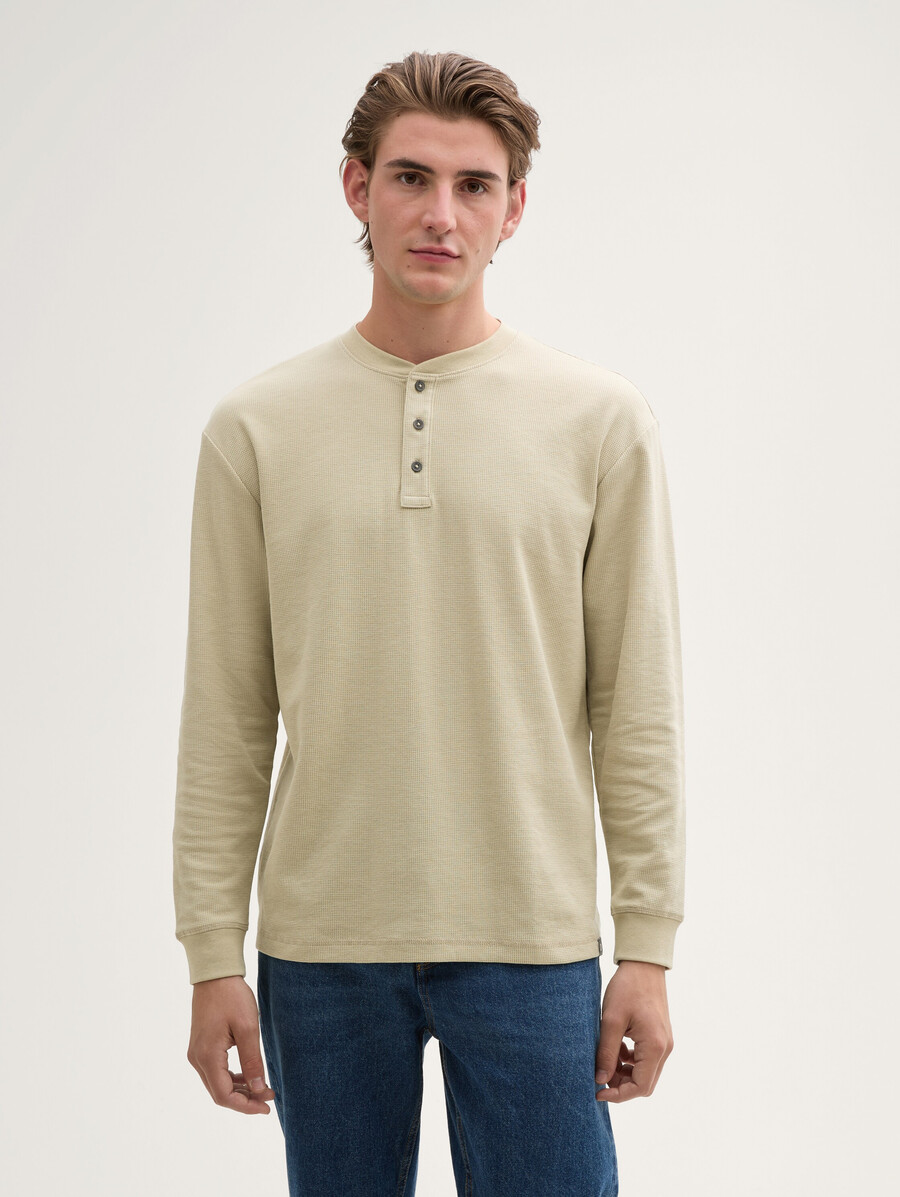 chemise henley à manches longues coupe décontractée