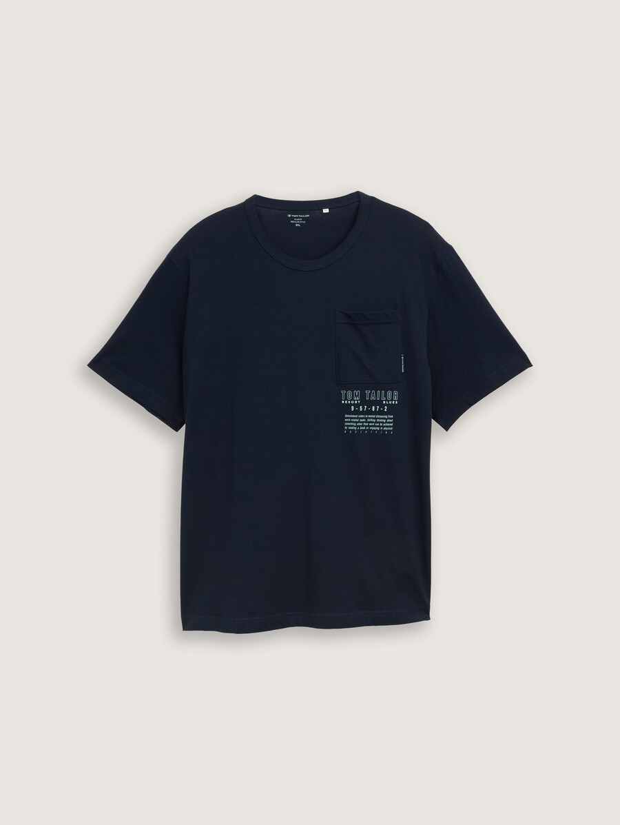 t-shirt grande taille avec poche poitrine