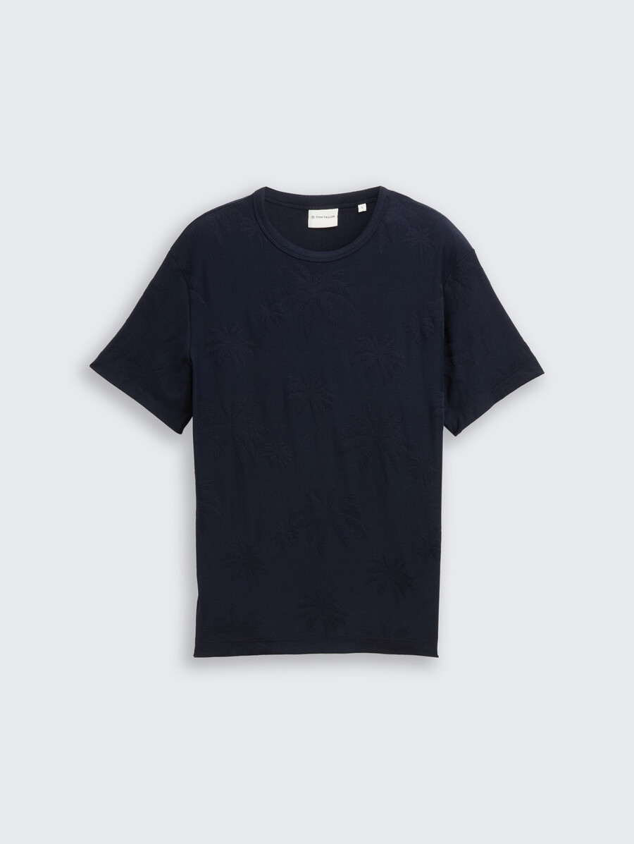 t-shirt jacquard à motif de palmier