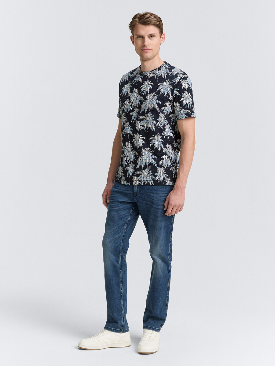 t-shirt à imprimé palmier