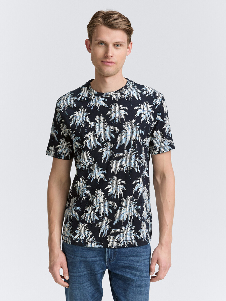 t-shirt à imprimé palmier