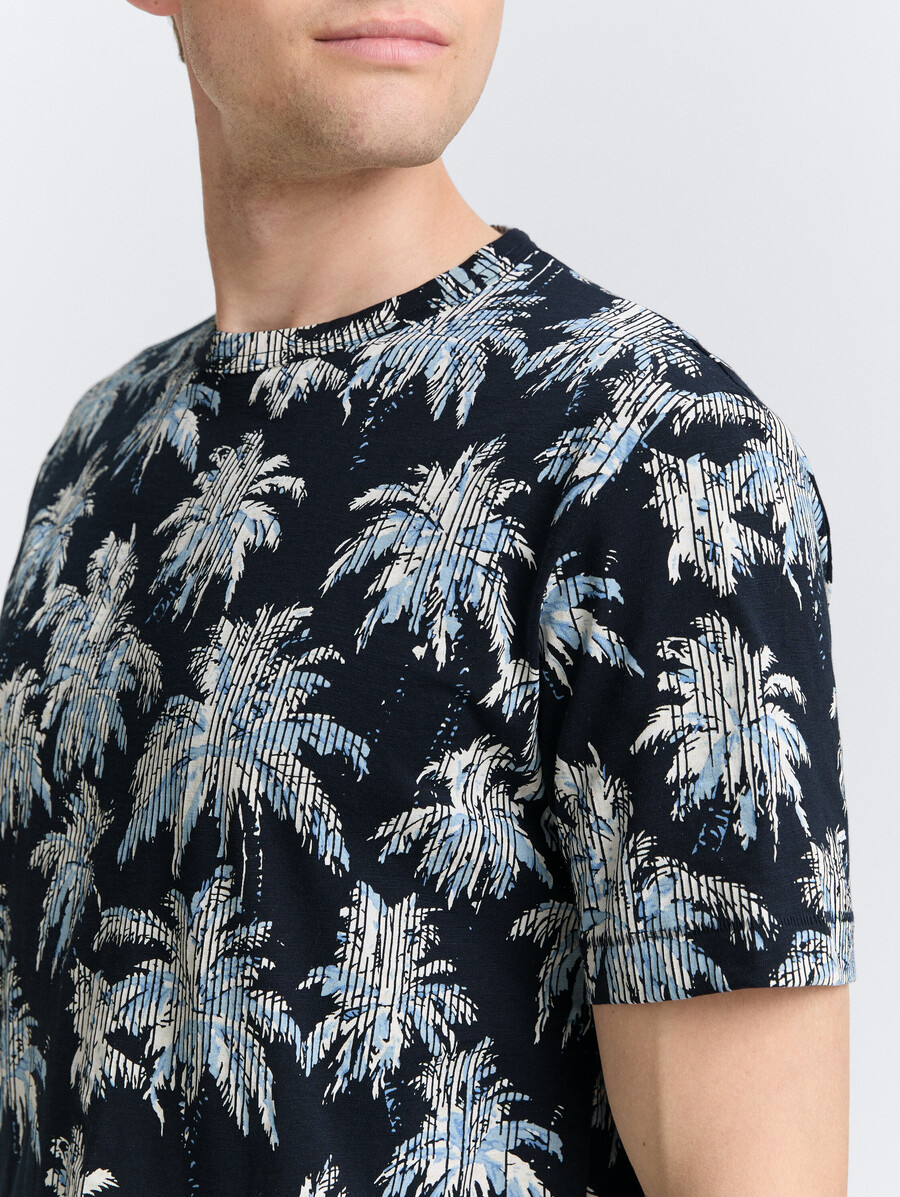 t-shirt à imprimé palmier