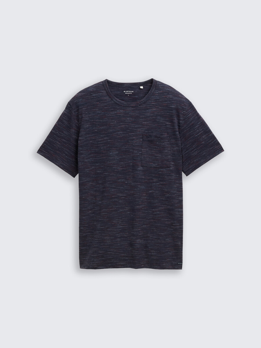 t-shirt à laspect chiné avec poche poitrine