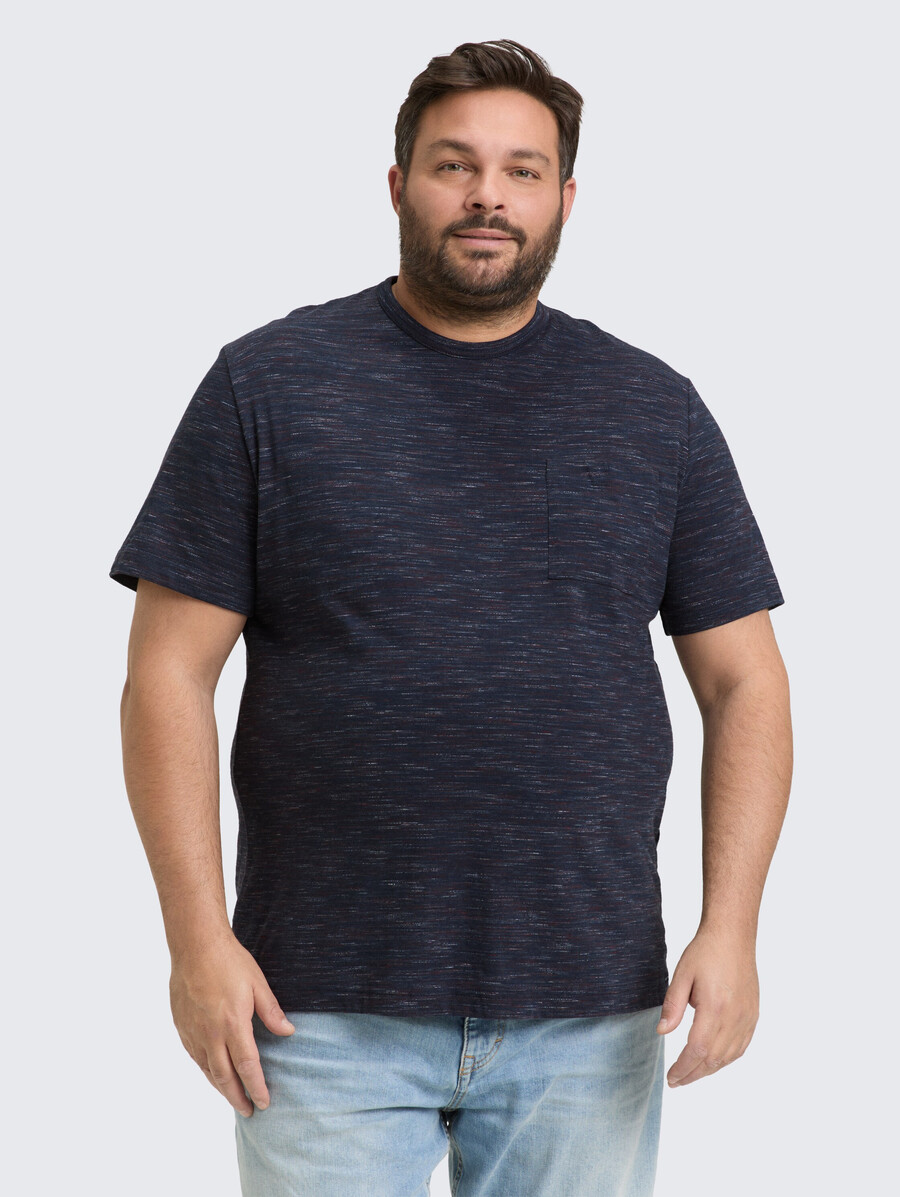 t-shirt grande taille à laspect chiné avec poche poitrine