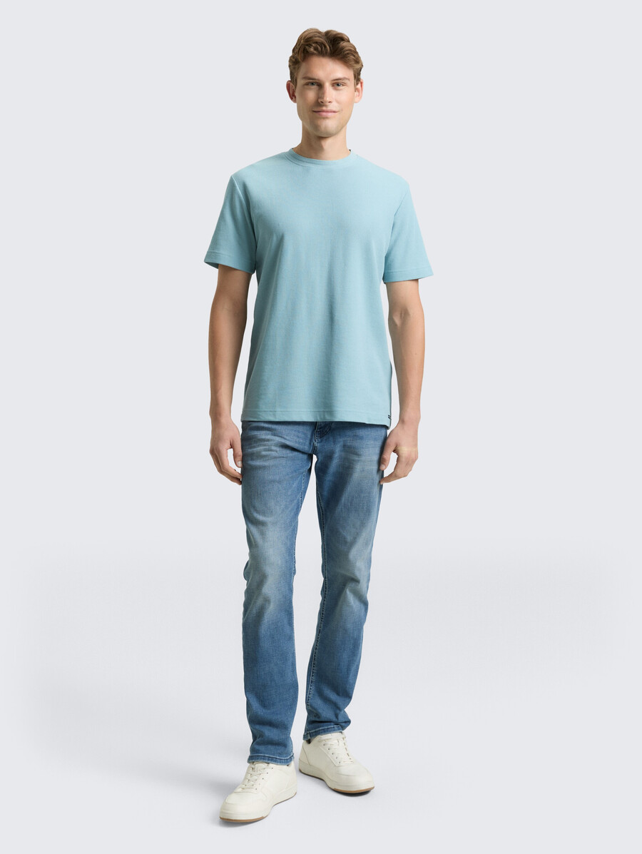 t-shirt à texture gaufrée