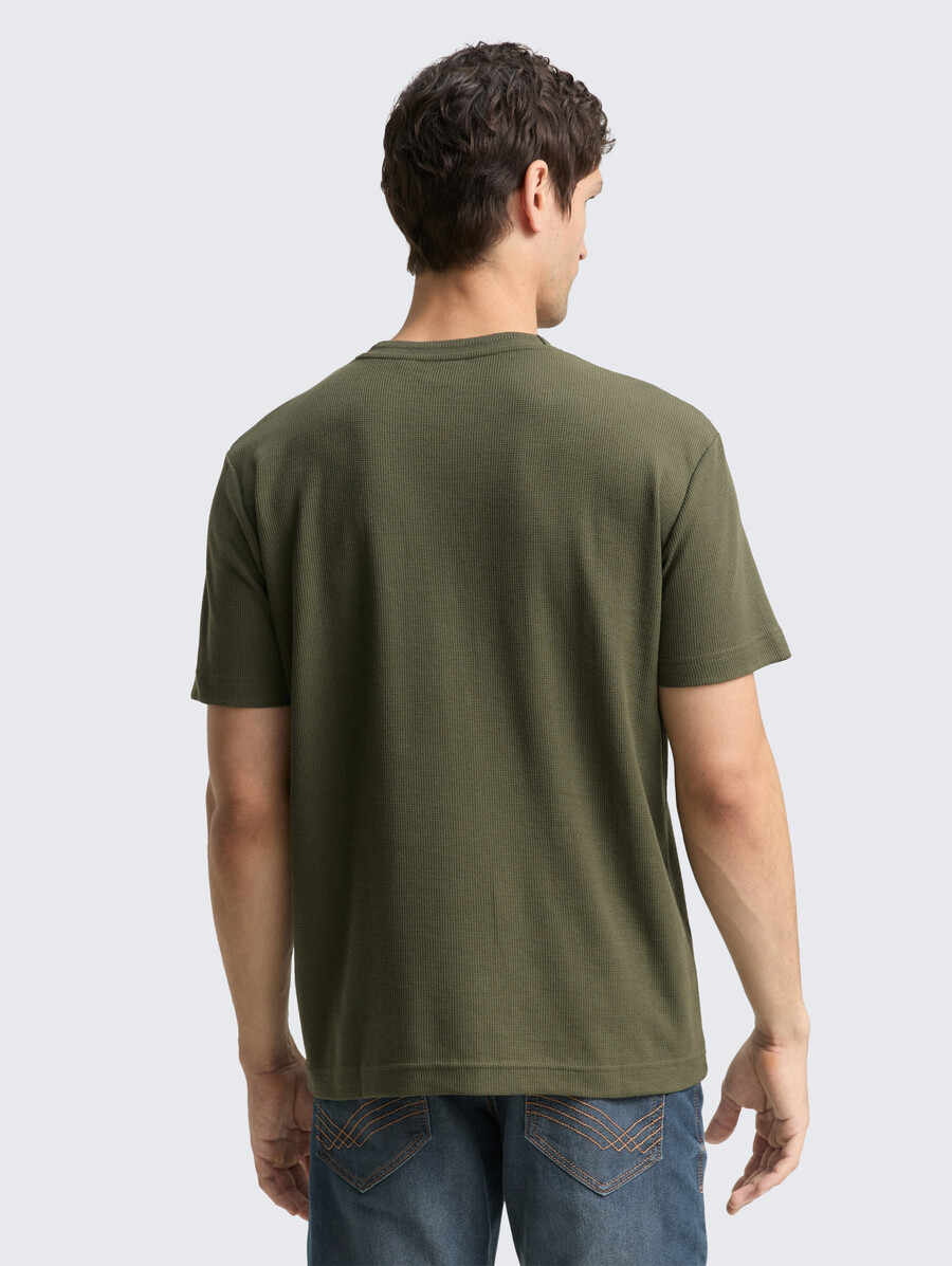 t-shirt à texture gaufrée
