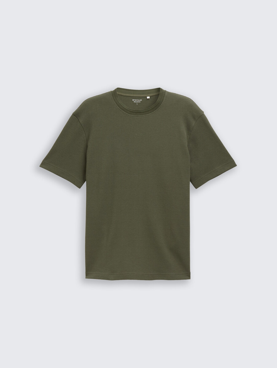 t-shirt à texture gaufrée