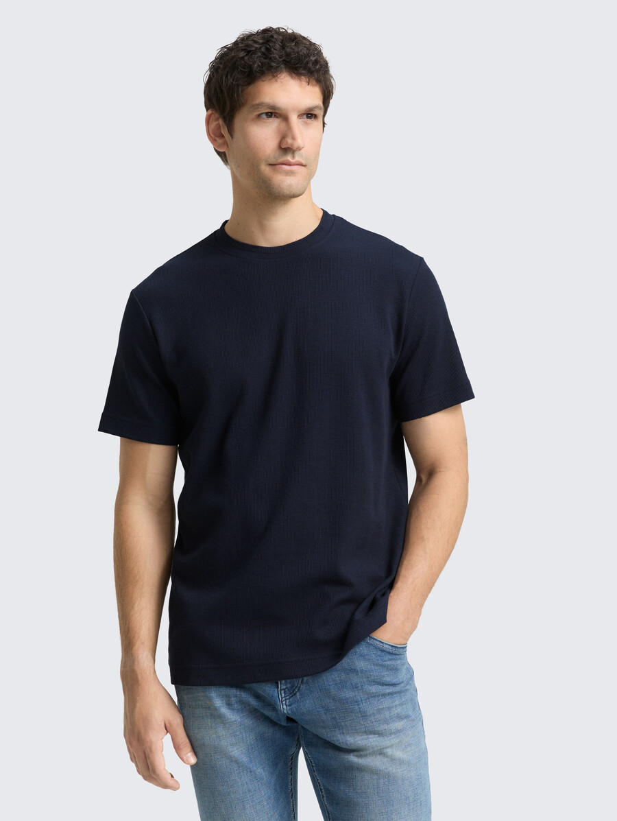 t-shirt à texture gaufrée