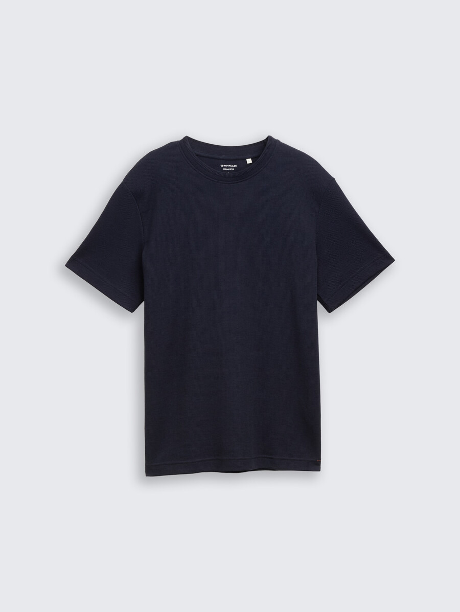 t-shirt à texture gaufrée