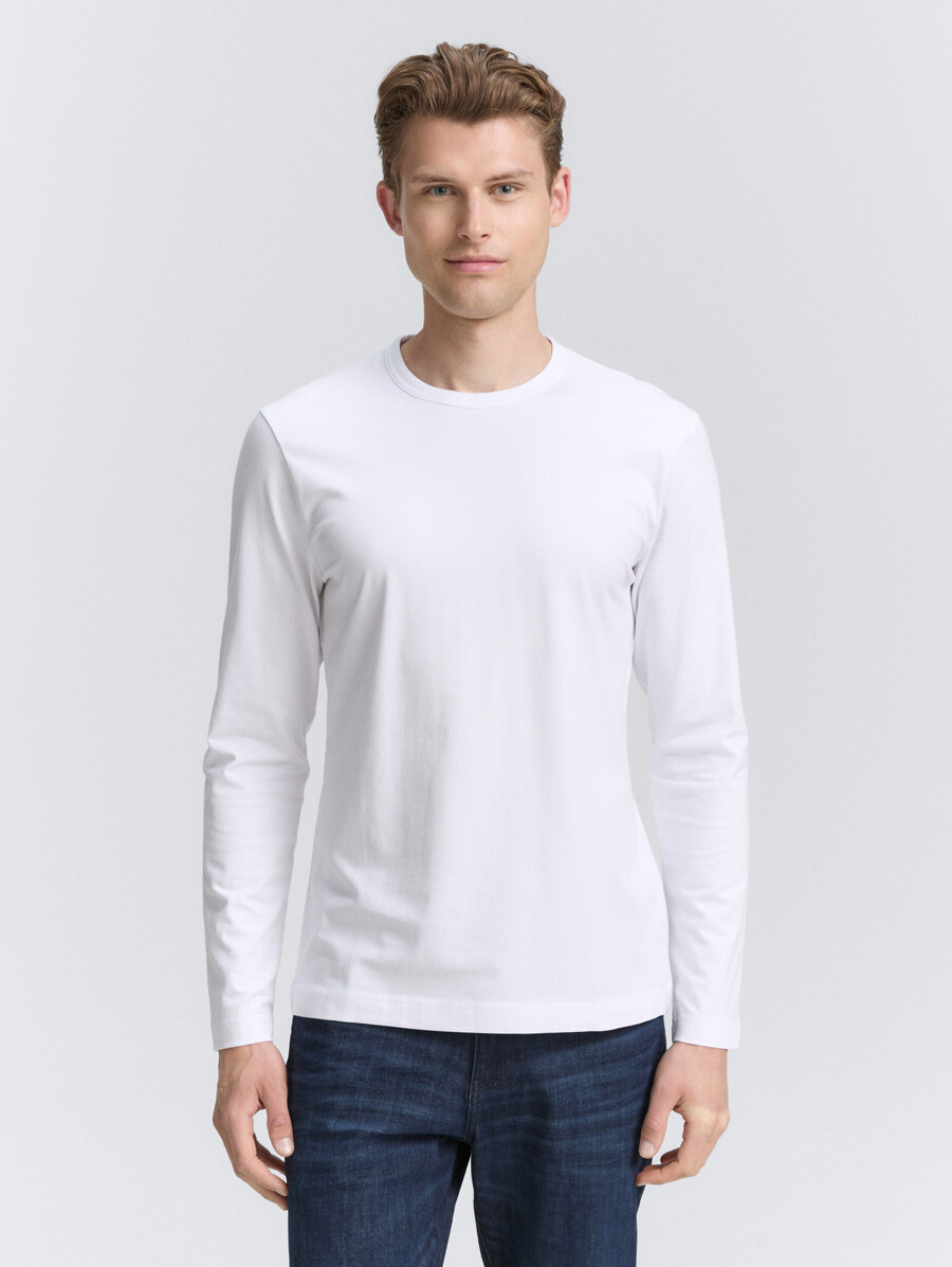 chemise à manches longues coupe ajustée et extensible