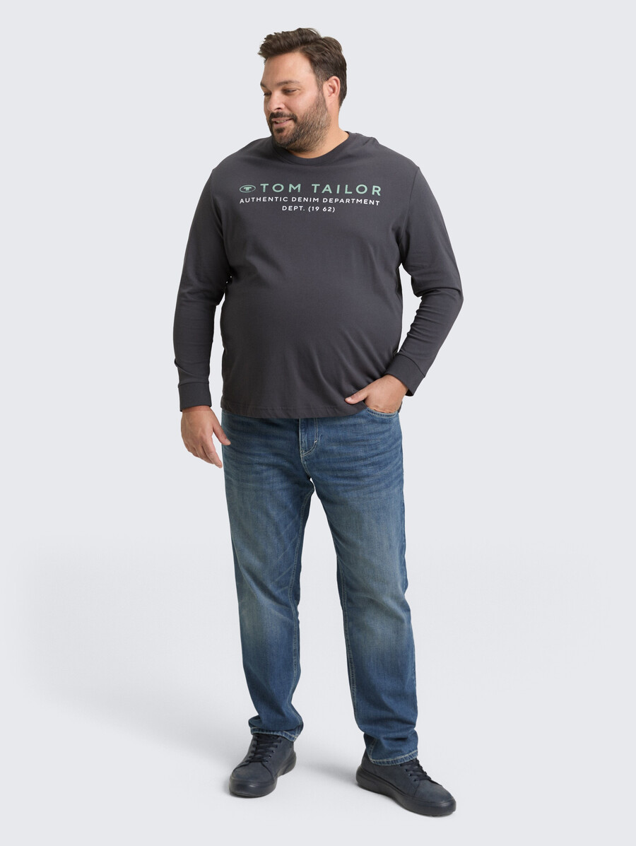 chemise à manches longues grande taille avec logo imprimé