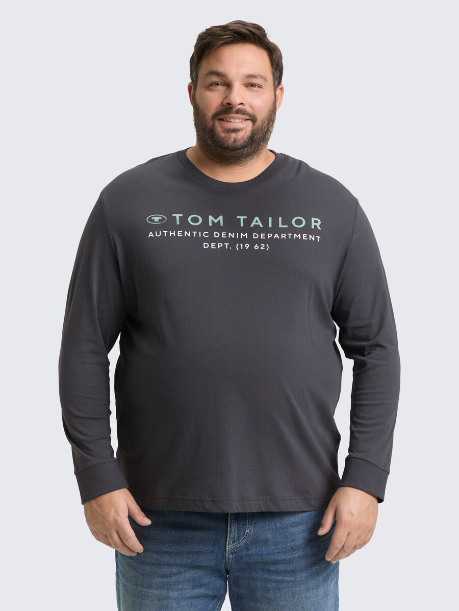 chemise à manches longues grande taille avec logo imprimé