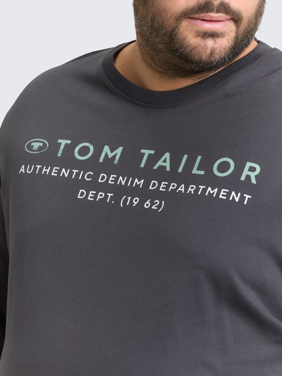 chemise à manches longues grande taille avec logo imprimé