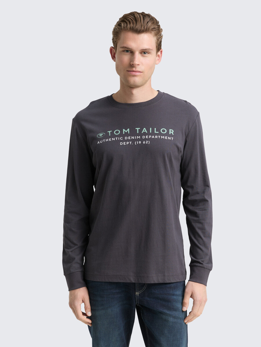 chemise à manches longues avec imprimé logo