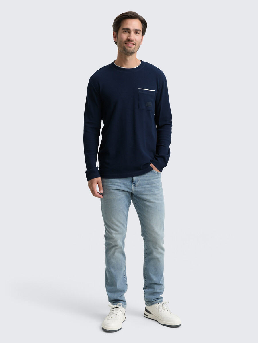 chemise à manches longues en coton 2 en 1