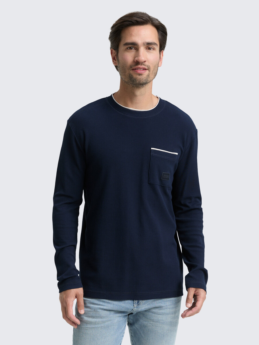 chemise à manches longues en coton 2 en 1