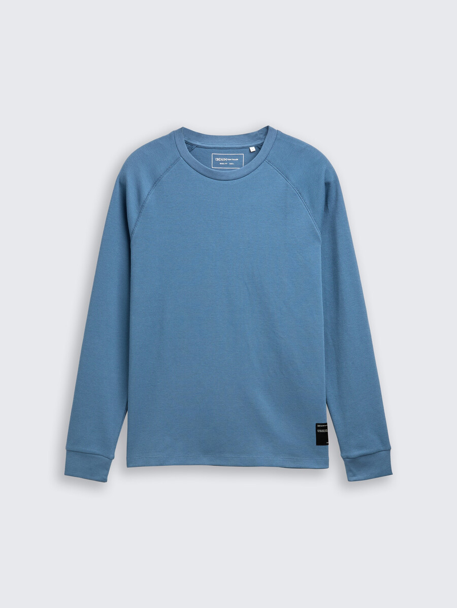 chemise à manches longues à texture gaufrée
