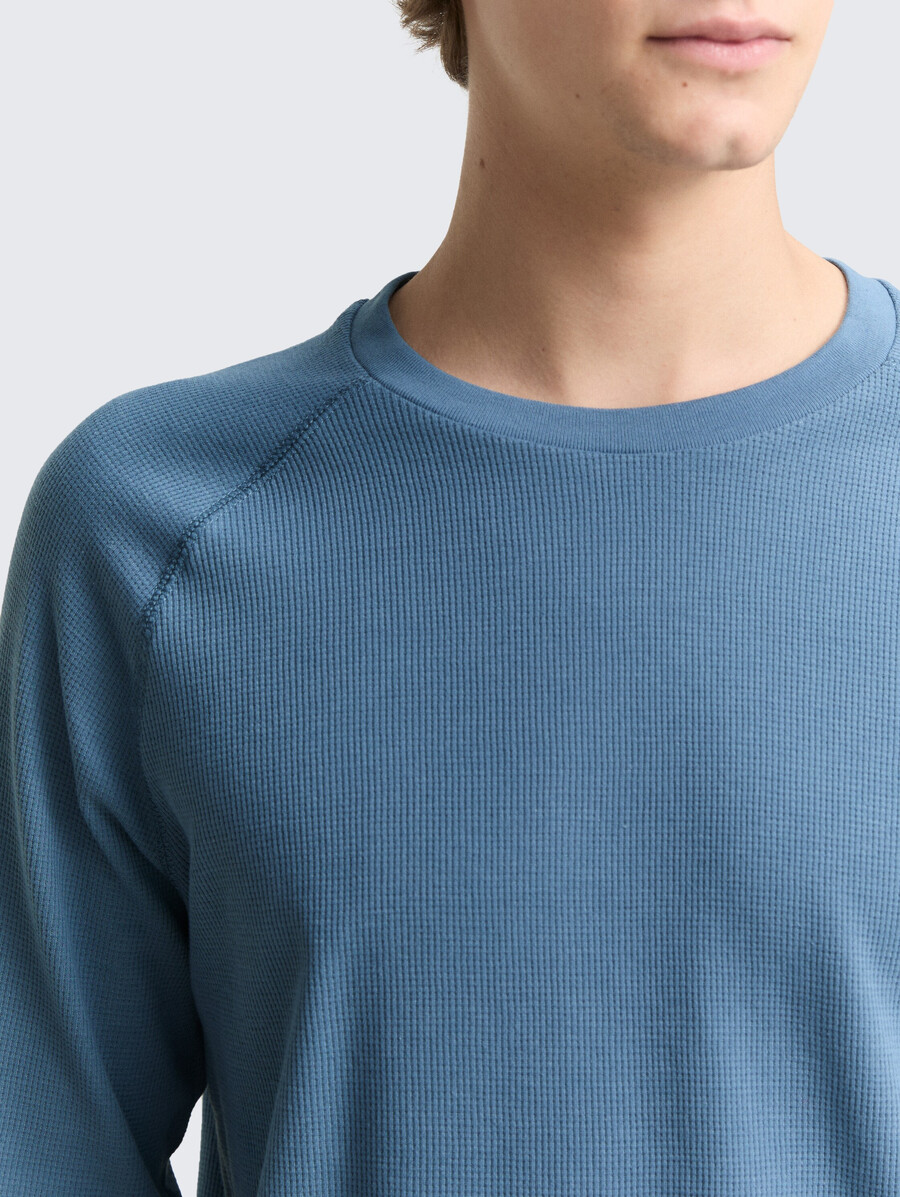 chemise à manches longues à texture gaufrée