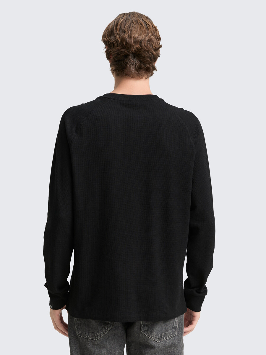 chemise à manches longues à texture gaufrée