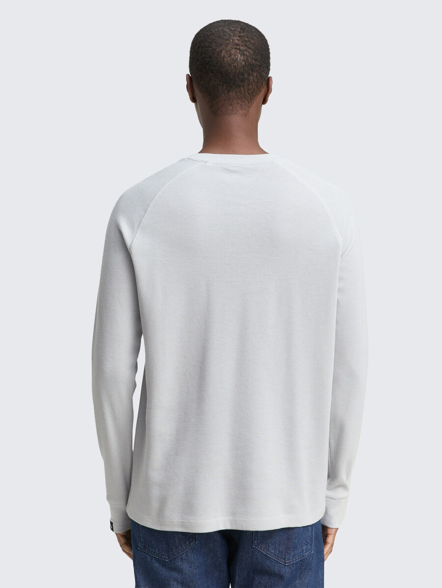 chemise à manches longues à texture gaufrée