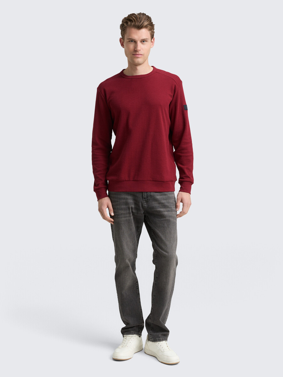 chemise à manches longues à texture gaufrée